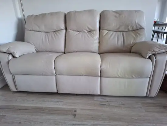 G.Plan Henley leather 3 piece suite in Capri Putty