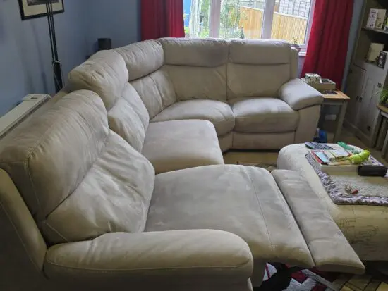 Carter corner sofa BLJ-22 grey with the LHF recliner