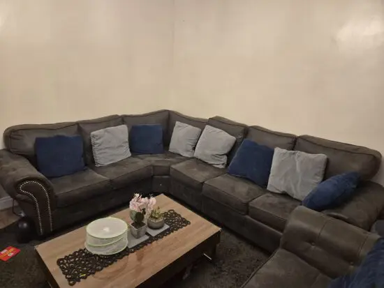 oakridge 6 seater large grey corner(2 corner 3) and also a matching 2 seater sofa