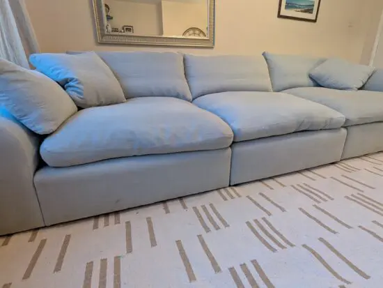 Large Loaf Cuddlemuffin modular sofa, 4+ seater light blue