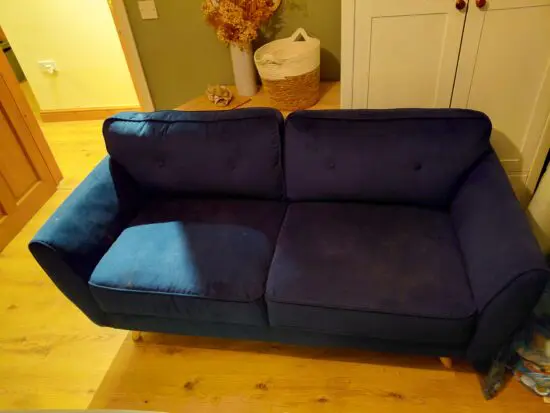 Suede blue couch
