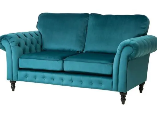 Teal velvet IKEA sofa