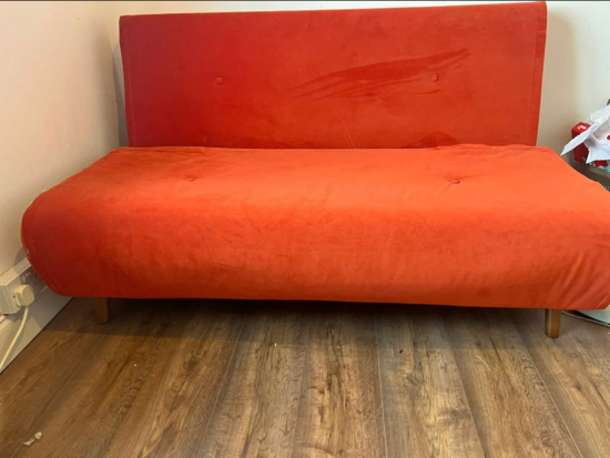Made.com Haru Tangerine fold out sofa bed