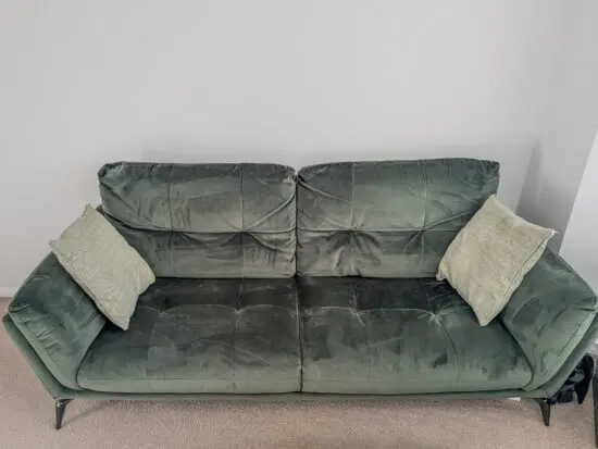 DFS Harlan 3 Seater Formal Back Velvet Sofa