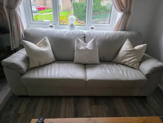 Argos home milano leather 4 seater sofa light grey 698/ 6733