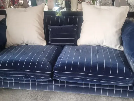 Navy with white strip settee