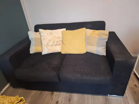 2 x Black 2seater sofas