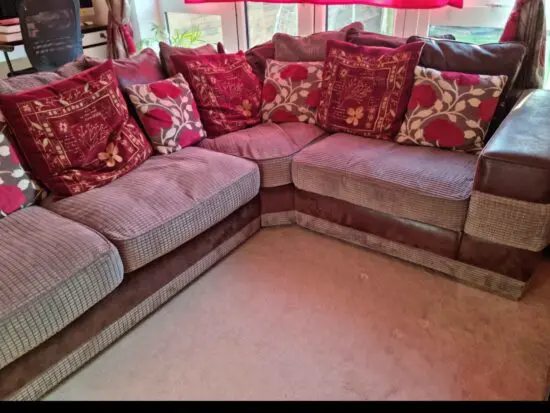 Furniture village brown/grey corner sofa