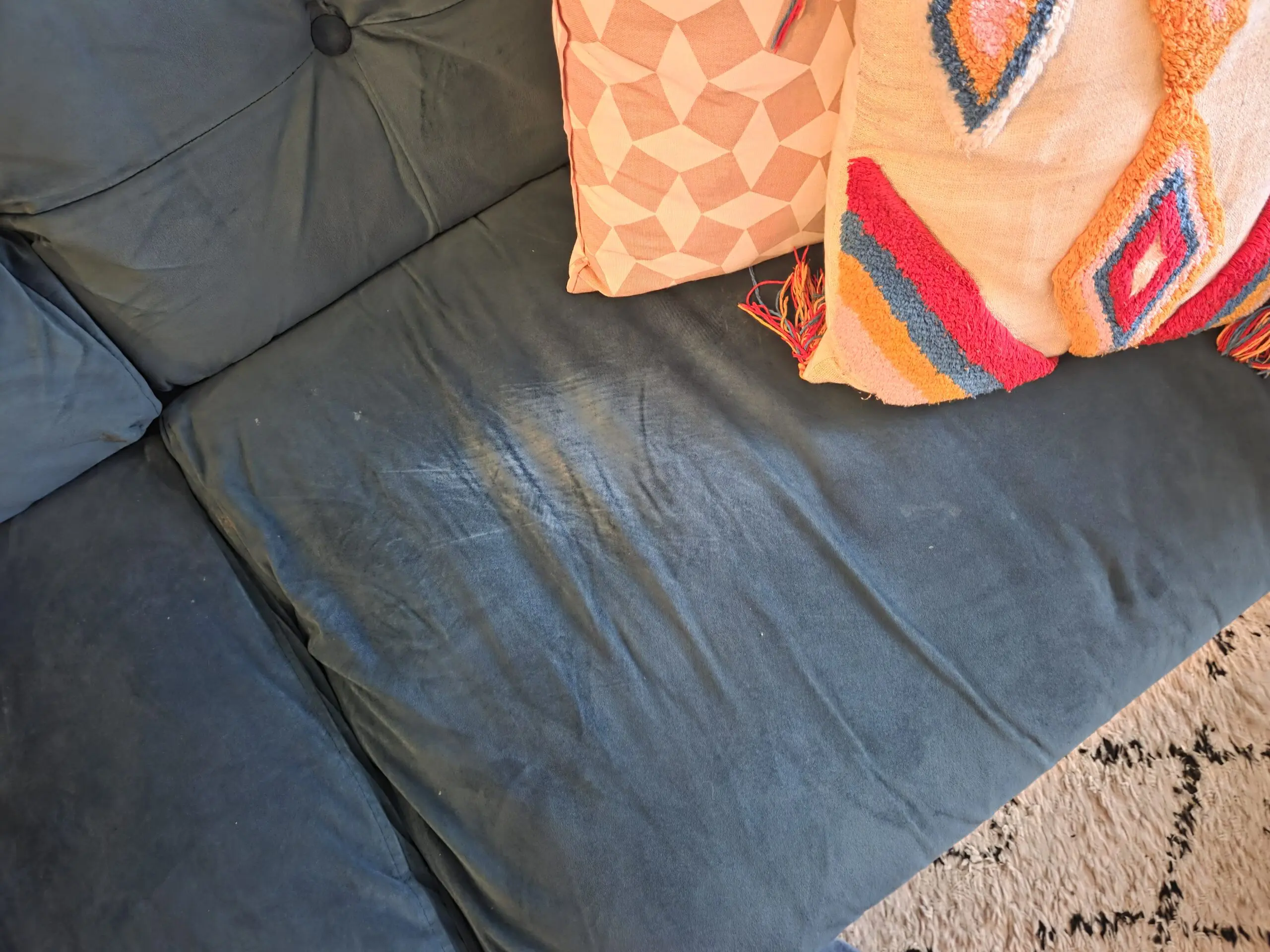 Dunelm velvet 3 seater sofa + Cuddle chair