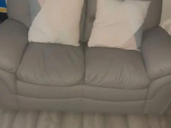 3 and 2 seater leather silver Grey suits.