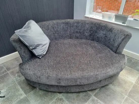 Grey spacious relaxing cuddle sofa