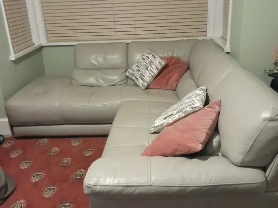 Lefthand chaise leather sofa