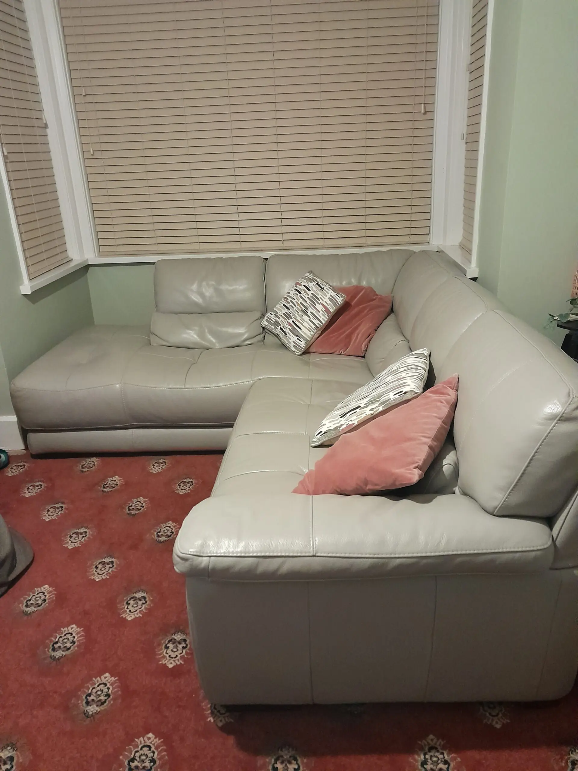 Lefthand chaise leather sofa