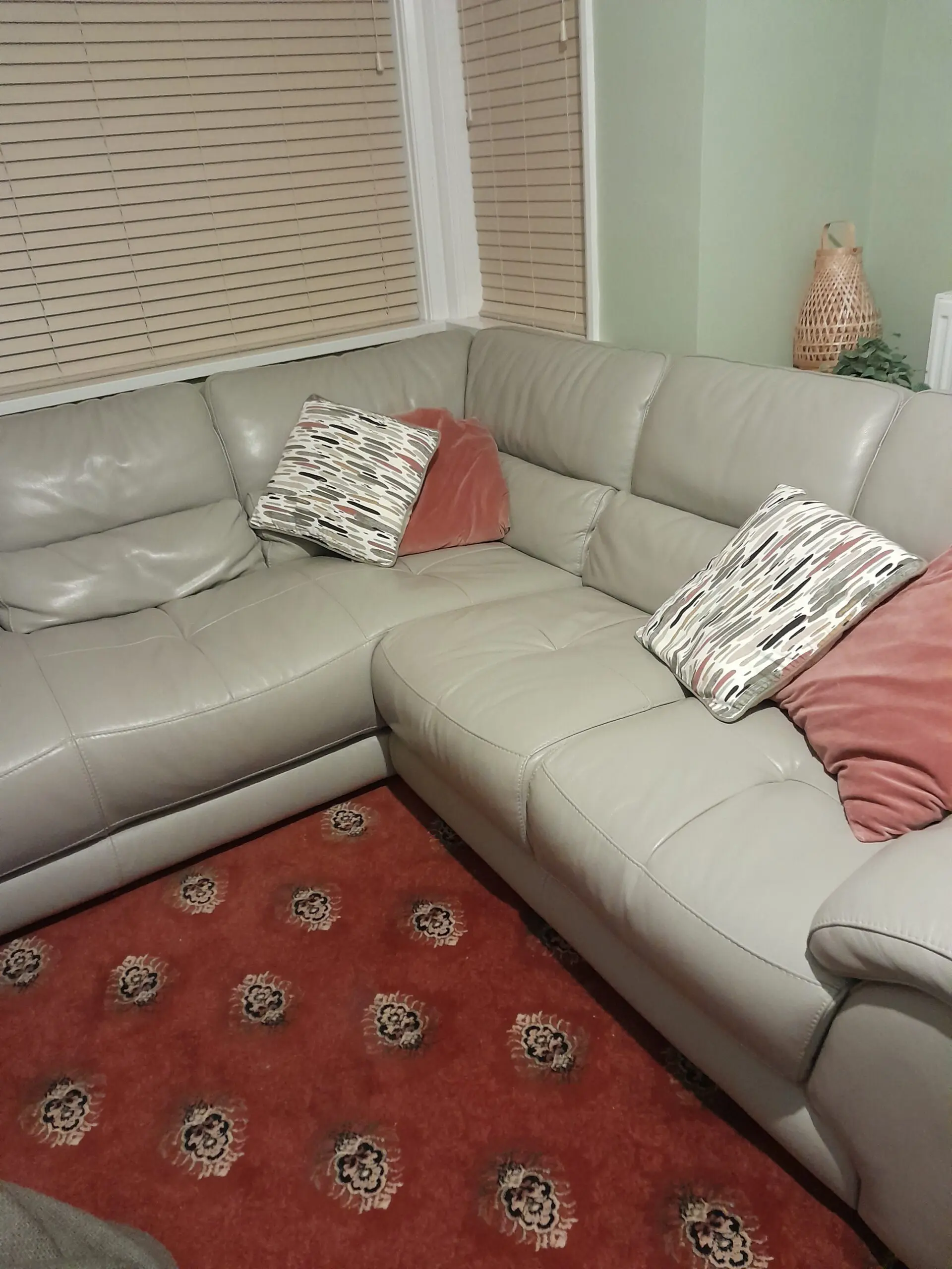 Lefthand chaise leather sofa