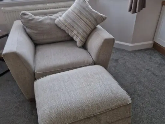 Dfs Sophia Arm chair & Storage footstall (Pearl)