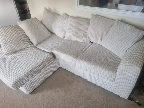 Cream Cord corner sofa
