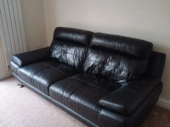 Harveys Genuine leather 3 seater black sofa