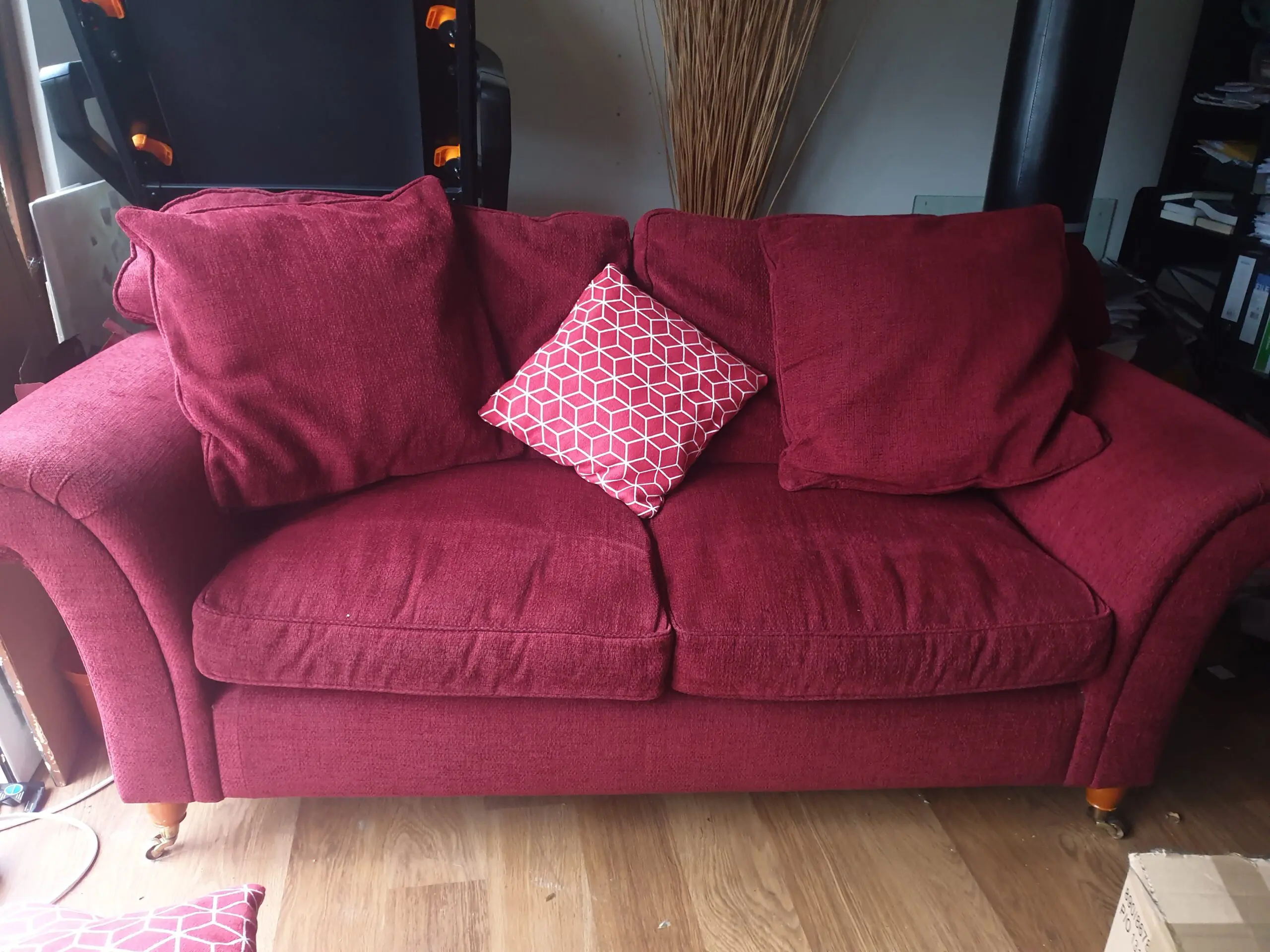 Beautiful bespoke Laura Ashley Red 3 Piece Sofa Set