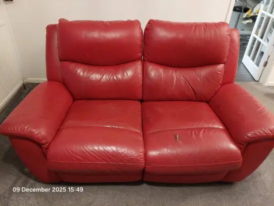 La-Z-Boy Cambridge 2+1+storage footstool in red leather