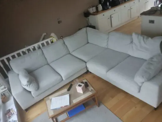 LIGHT GREY DFS L-SHAPED SOFA