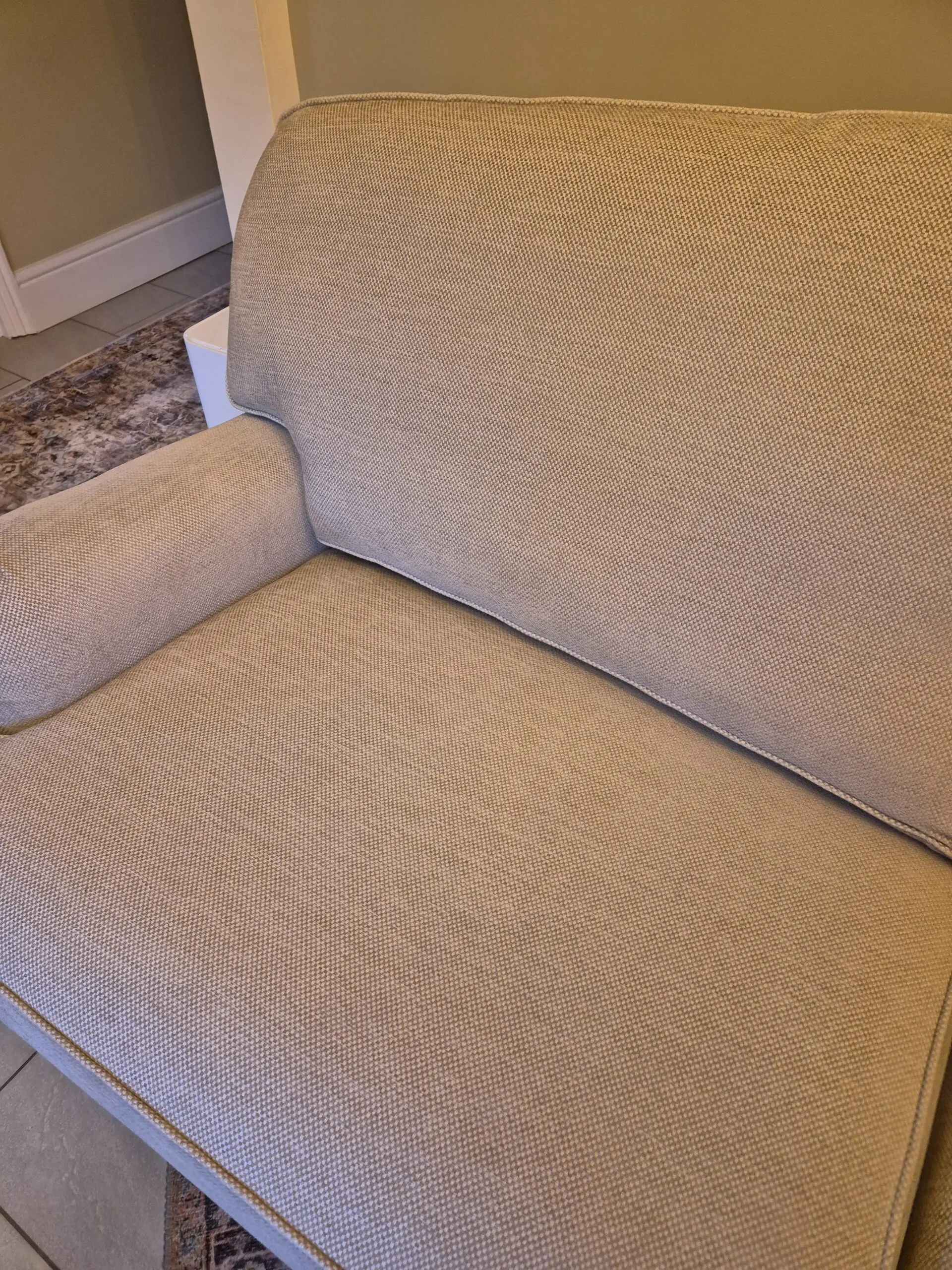 Laura Ashley Lynden Large 3 Seater Sofa, Teak Leg, Wooton Natural