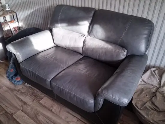 SCS Grey 2 seat leather sofa