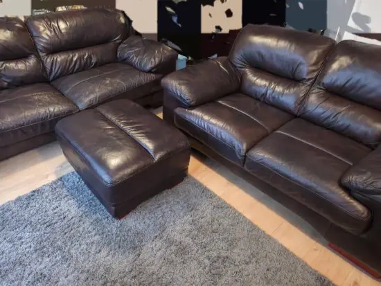 Sofology Karma 3, 2 and footstall in Castle Chocolate