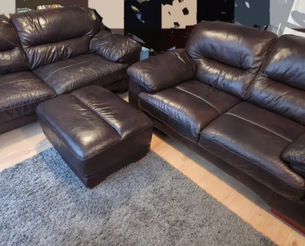 Sofology Karma 3, 2 and footstall in Castle Chocolate