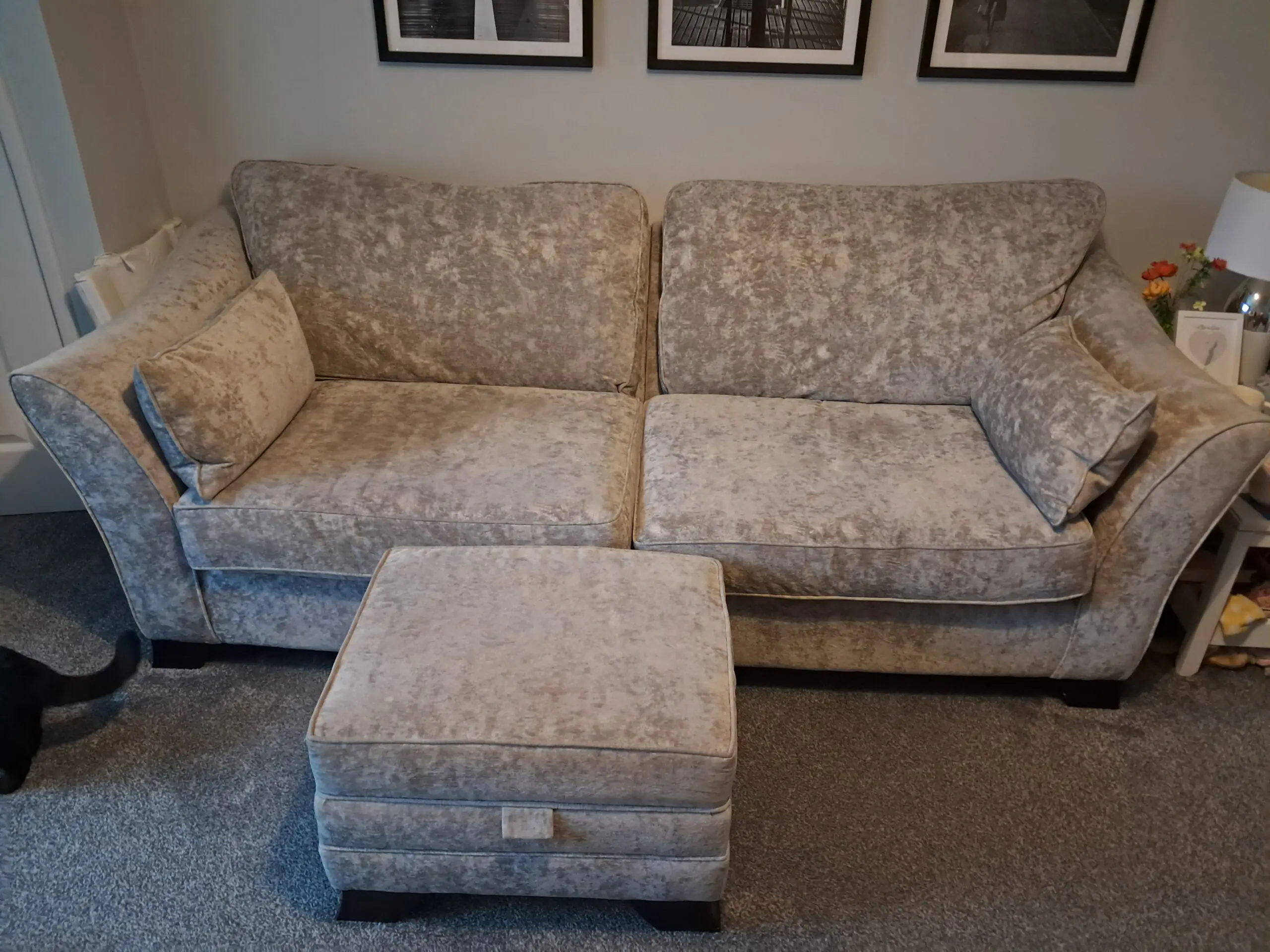 Annalise II 4 STR Split Sofa with Standard Chair and Small Storage Stool