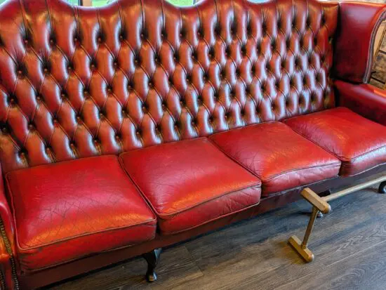 Queen Ann style chesterfield sofa