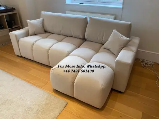 Lenny Corner Sofa in Velvet Natural