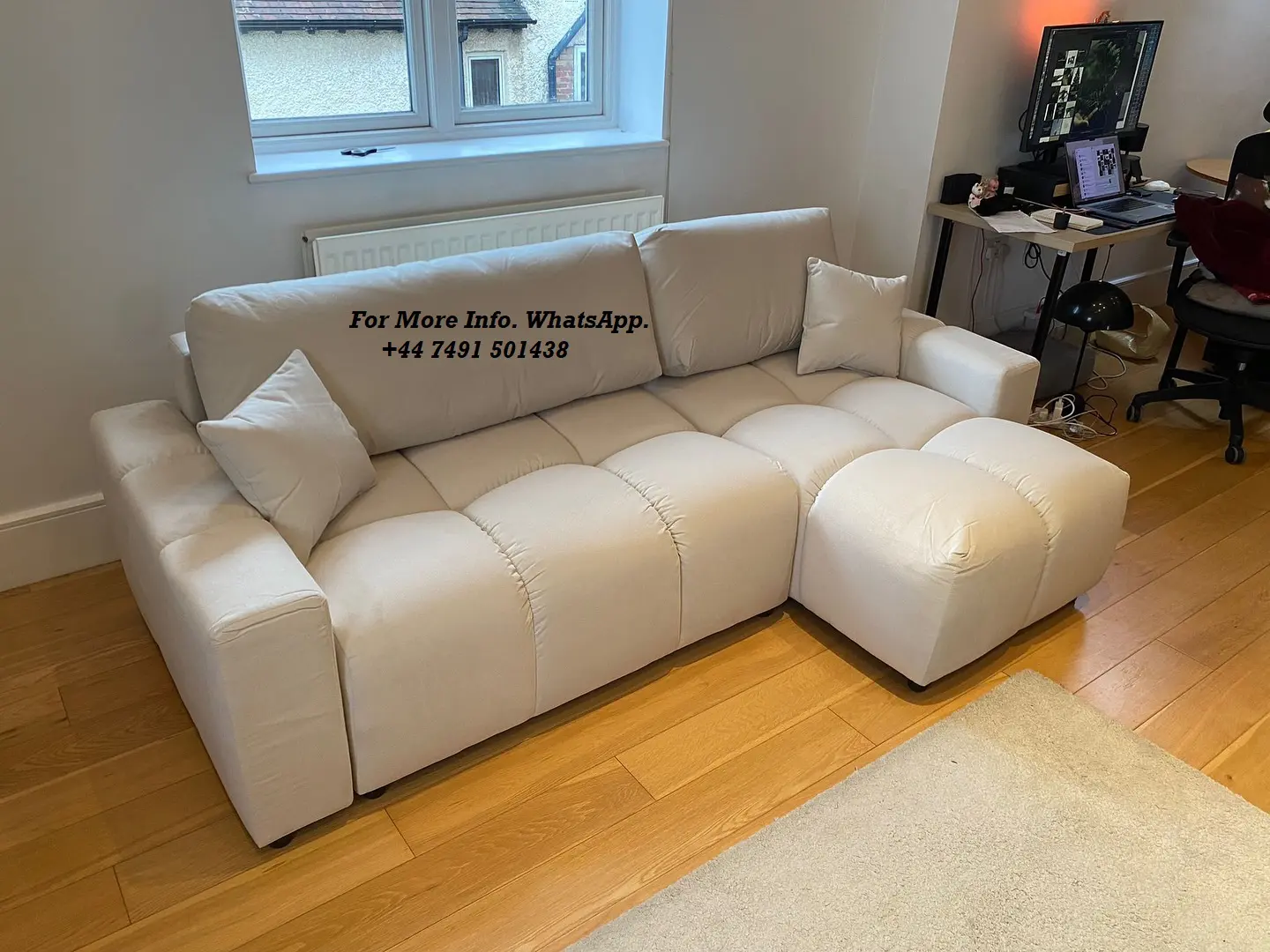 Lenny Corner Sofa in Velvet Natural