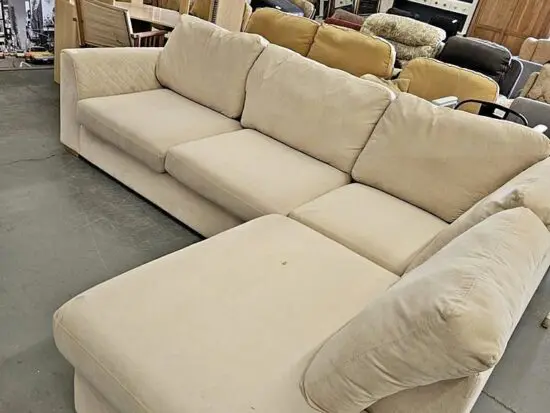 Never Used~Cream L Shaped High Back Corner Sofa