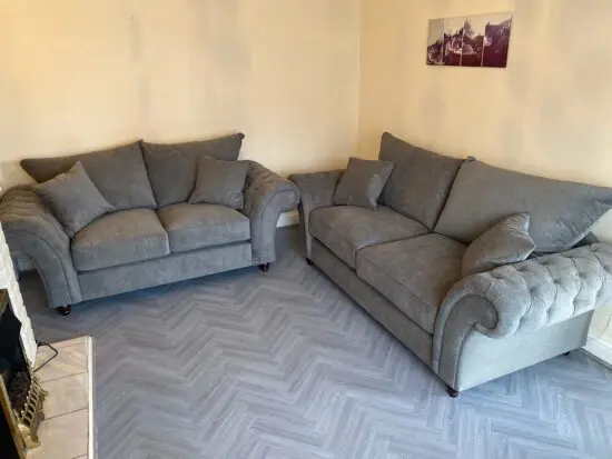 2x and 3x seater Nicole sofa set in beige