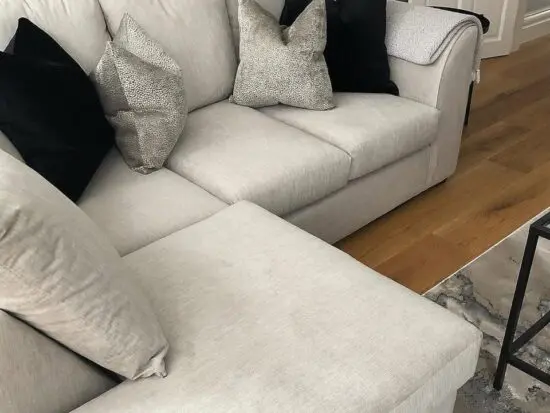 L Shaped Cream 4 Seater Corner Sofa