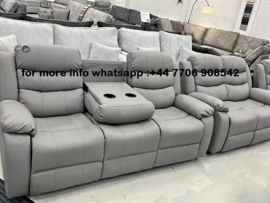 DFS 3x Seater Leather Recliner & 2x Seater Leather Recliner Sofa Set