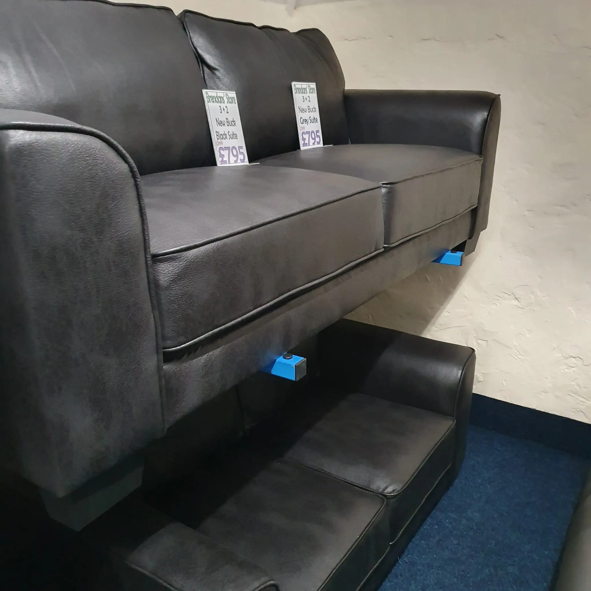 30% Off Leather 3+2 Loveseat For Sale