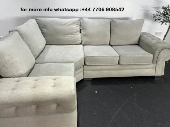 DFS Grey Chesterfield Corner Sofa