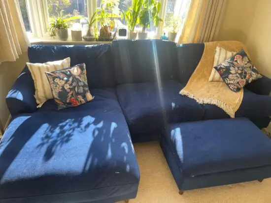DFS Joules Paterdale Chaise Navy Velvet sofa