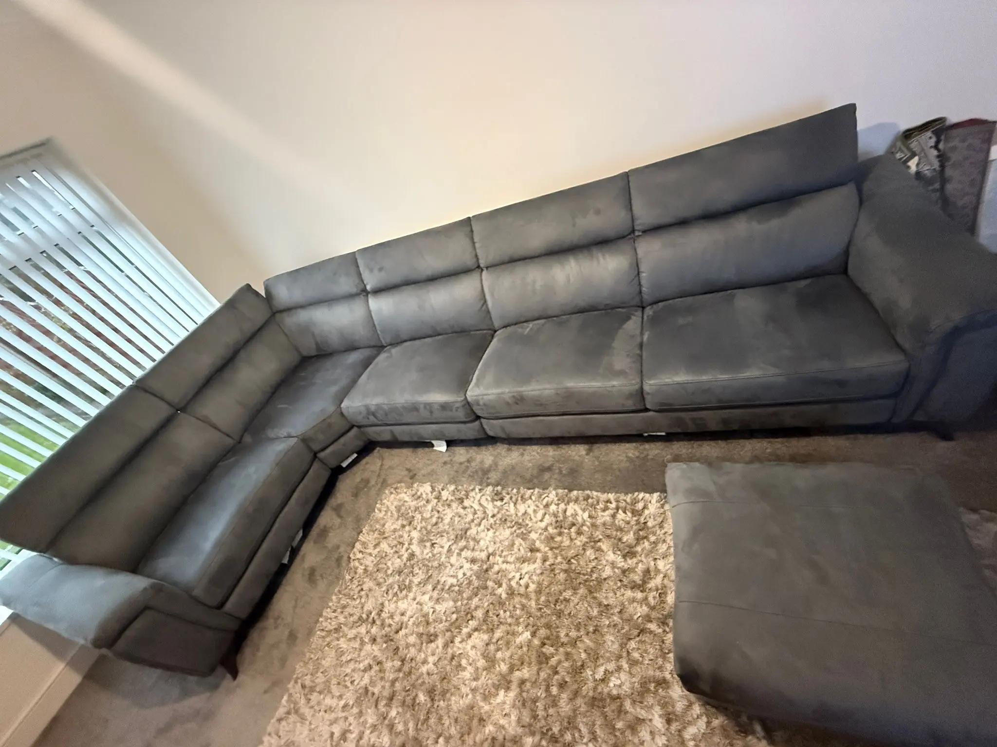 BRAND NEW Sofology Grey Ezra 3 Corner 1.5 Power Recliner Sofa with Headrest and Console