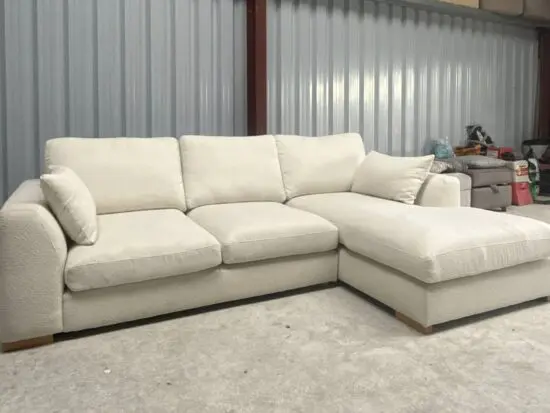 John Lewis Beige L Shape Corner Sofa With Lounge Chaise For Sale