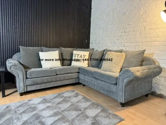 DFS Grey Chesterfield Corner Sofa