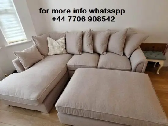 DFS Chiswisk 4x Seater Corner Sofa Available in Alaska Silver Fabric