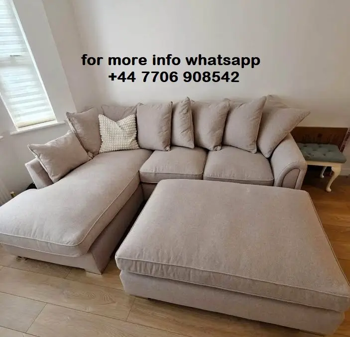 DFS Chiswisk 4x Seater Corner Sofa Available in Alaska Silver Fabric