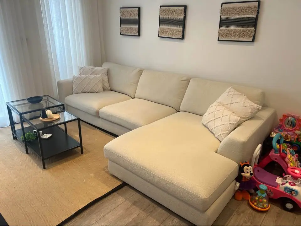 DFS Calix Boucle Chaise Sofa For Sale