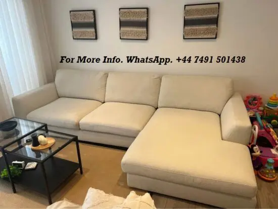 DFS Calix Boucle Chaise Sofa For Sale