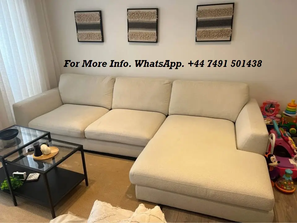 DFS Calix Boucle Chaise Sofa For Sale