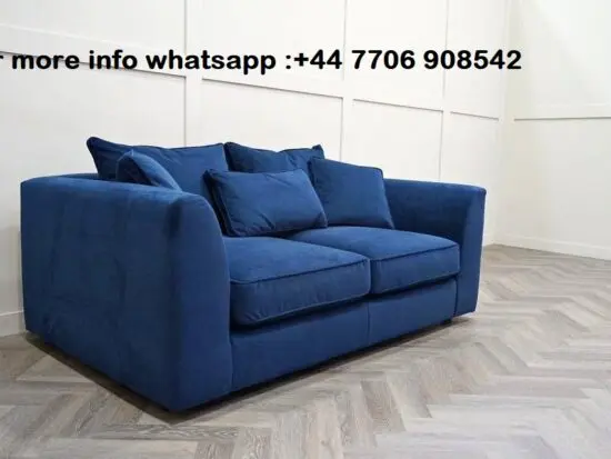 DFS Sofas | 3+2 Seater | Sofa Set | Blue Plush Velvet