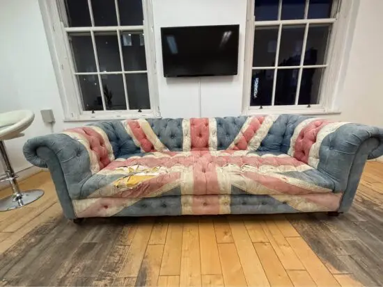 Timothy Oulton Union Jack Chesterfield denim sofa