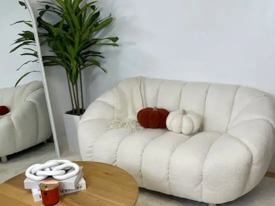 Teddy Boucle White 2 Seater Sofa - NEW!